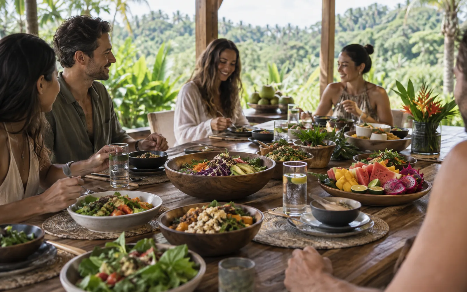 A nourishing retreat spread with colourful vegetables, grains and fruit