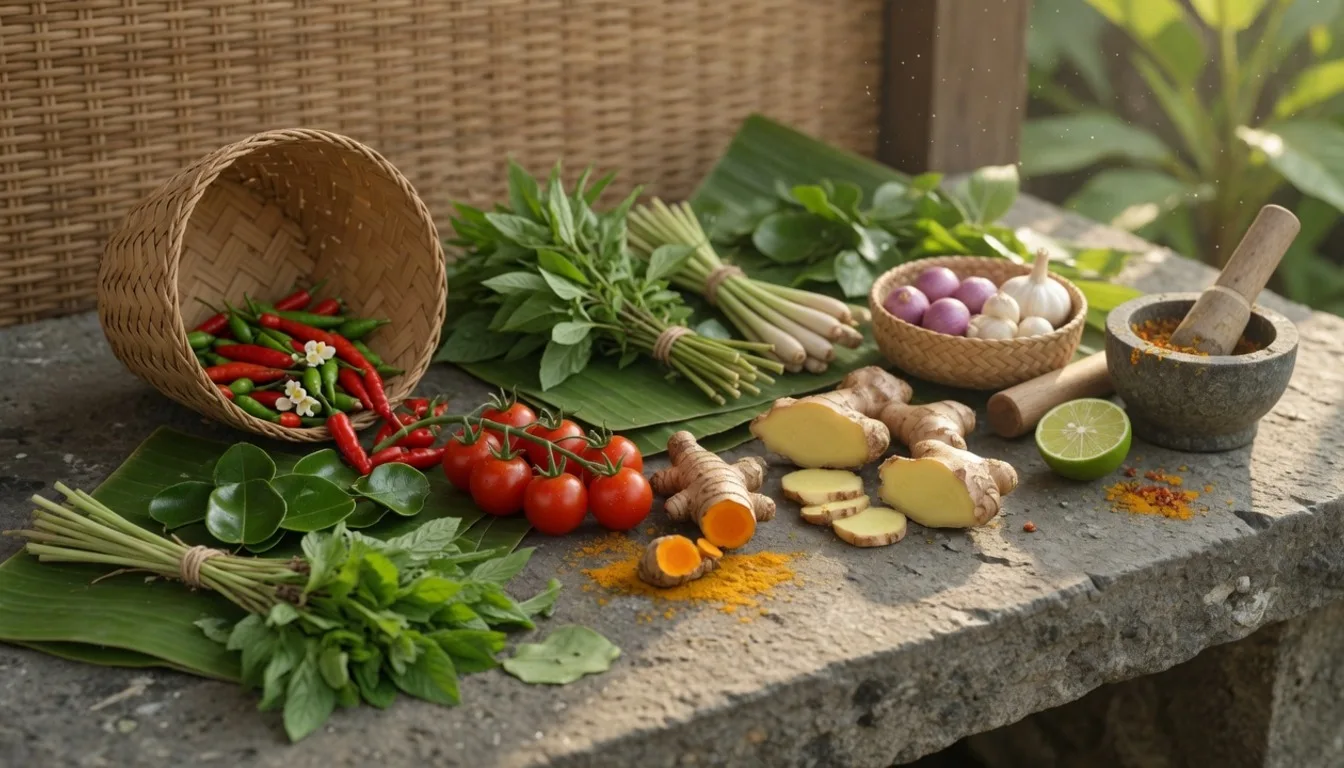Fresh Bali market groceries with receipt for transparent private chef billing