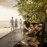 Private chef plating at a modern villa in the Renon district of Denpasar