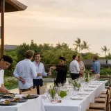 Chef preparing a refined Balinese dinner at a Penestanan villa above the rice terraces
