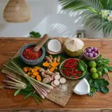 Private chef cooking with fresh produce from Tabanan market at a villa in West Bali