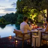 Private chef hosting a Singaraja villa event with North Bali sea views and local produce