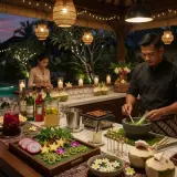Private chef serving fine dining at a beachfront Petitenget villa terrace, Bali