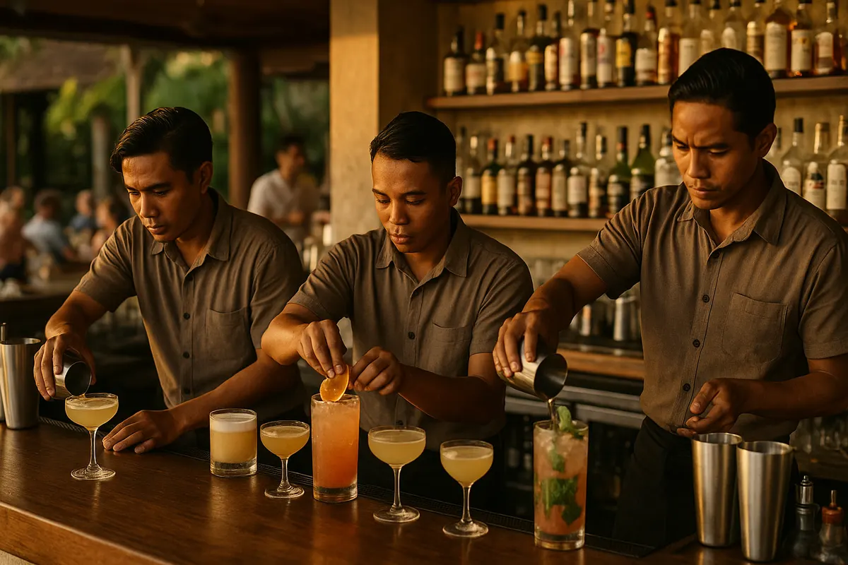 Bali venue leadership team reviewing a quarterly bar scorecard with MyChef