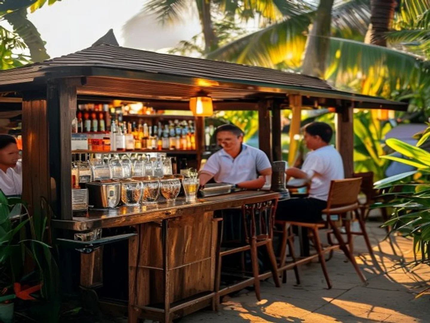 Mobile bar unit and glassware being loaded for a Bali event