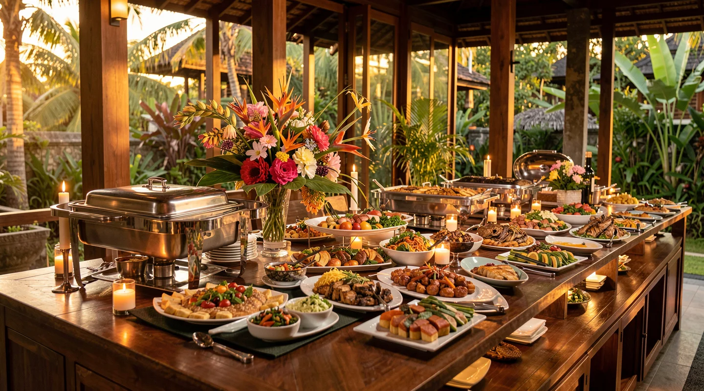 Babi Guling catering setup 4 at a Bali villa event