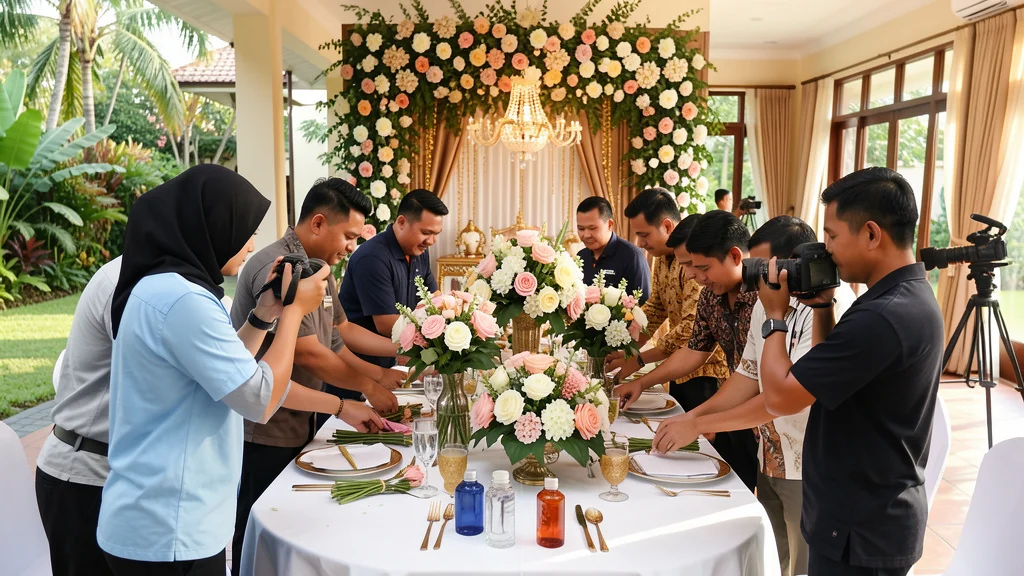 Wedding reception setup inside a Bali villa