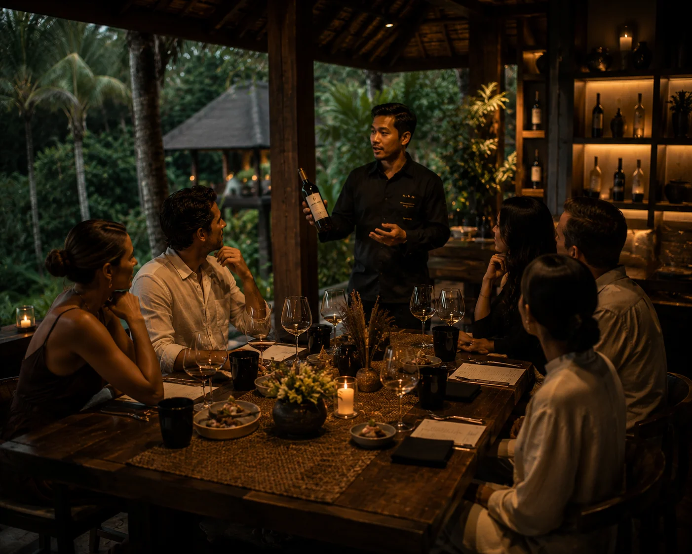 Sommelier presenting wine