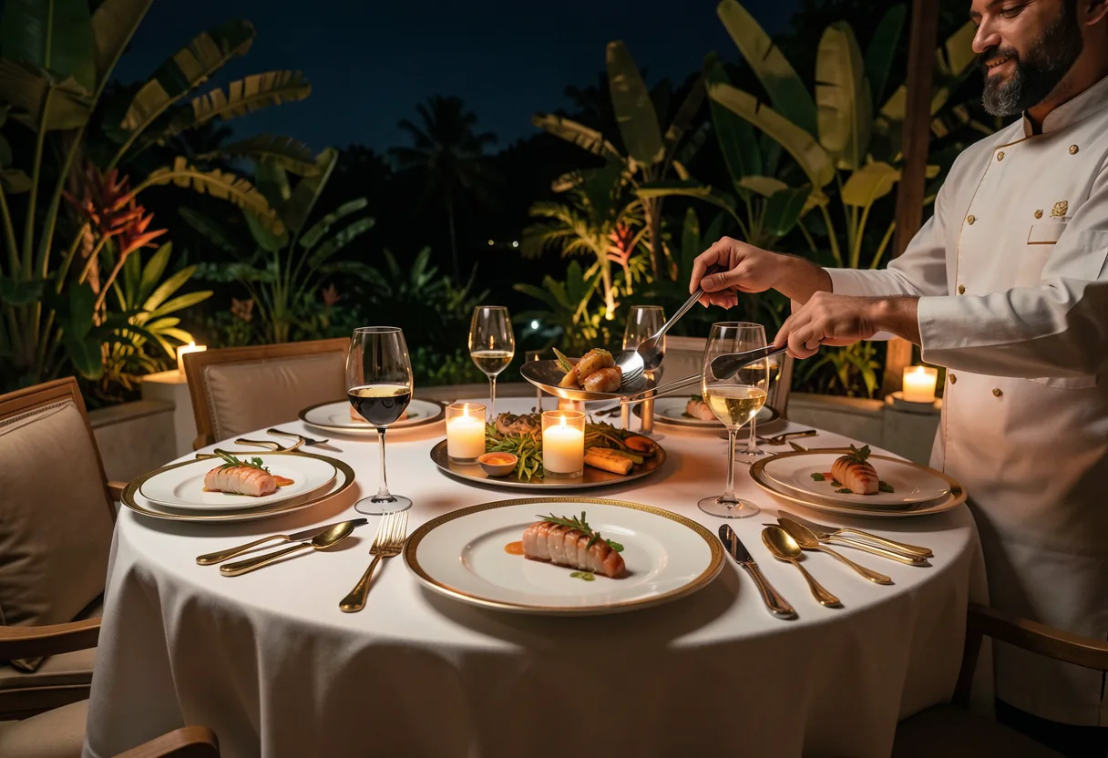Michelin-trained private chef preparing dinner in a Bali villa — myCHEF