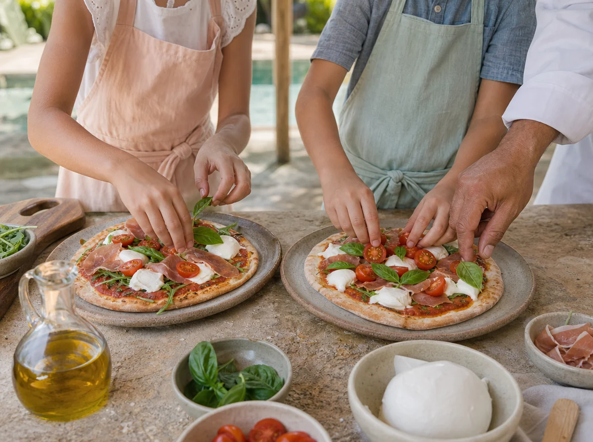 Children enjoying a hands-on chef activity at a kids birthday party in Bali