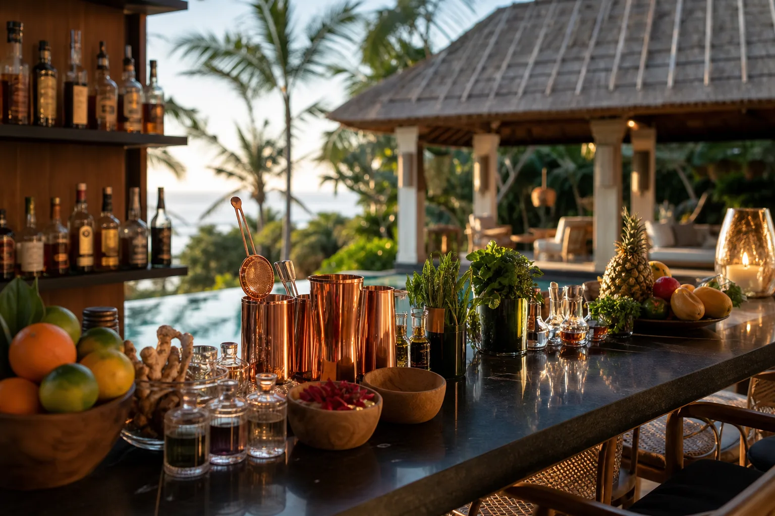 Bali wedding bar team in action