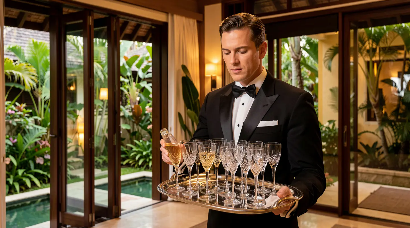 Professional private butler in a private Bali villa