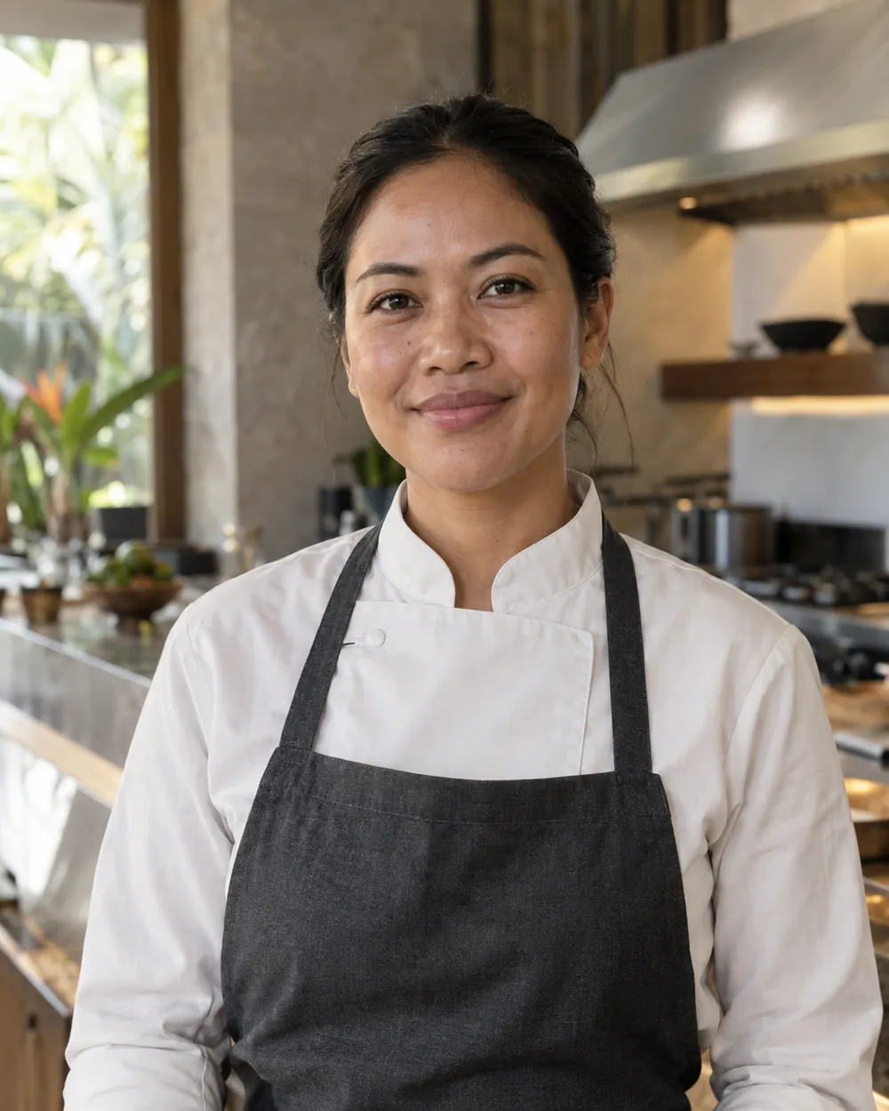 Illustrative portrait: Ni Putu Asri, Balinese and Asian fusion chef at myCHEF private dining, Bali