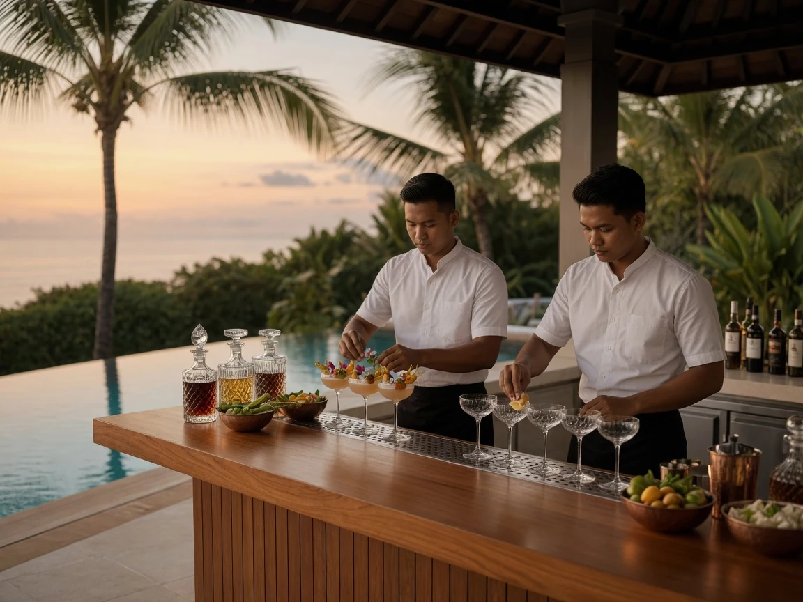 Premium six-hour cocktail service for a Bali wedding or luxury villa event